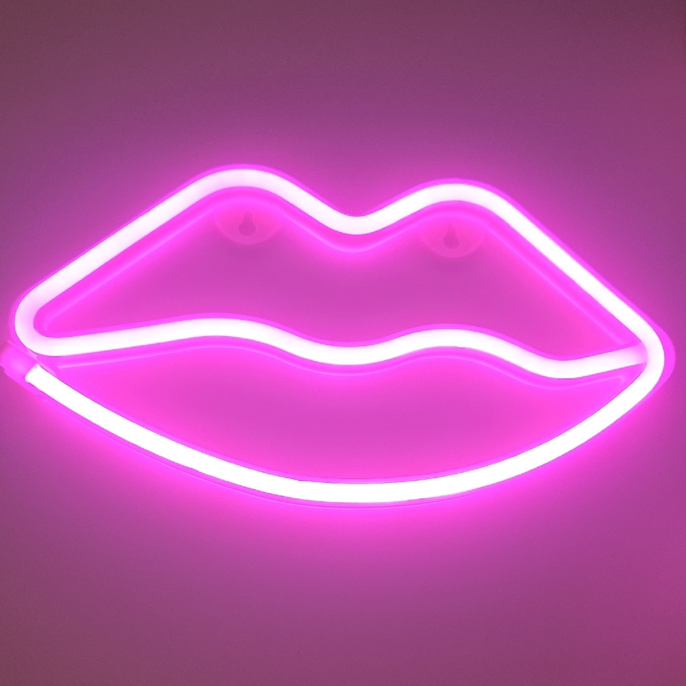 Stylish White Lip Neon Light